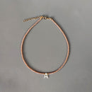 Hand-made Crystal Beads Shell Letter Necklace Variety Of Colors Personalized Custom Jewelry Gifts For Women подвески на шею