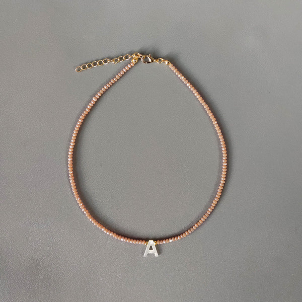 Hand-made Crystal Beads Shell Letter Necklace Variety Of Colors Personalized Custom Jewelry Gifts For Women подвески на шею