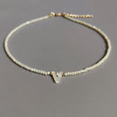Hand-made Crystal Beads Shell Letter Necklace Variety Of Colors Personalized Custom Jewelry Gifts For Women подвески на шею