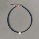 Hand-made Crystal Beads Shell Letter Necklace Variety Of Colors Personalized Custom Jewelry Gifts For Women подвески на шею