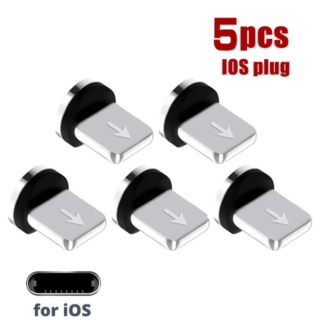 Round Magnetic Cable plug 8 Pin Type C Micro USB C Plugs Fast Charging Phone Magnet Charger Plug For iPhone 1m line chargering