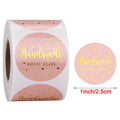 Thank You Stickers Labels Seals Thank You for Supporting My Small Business Stickers Roll Round Kraft Pink Black Labels For Shop