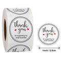 Thank You Stickers Labels Seals Thank You for Supporting My Small Business Stickers Roll Round Kraft Pink Black Labels For Shop