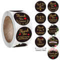 Thank You Stickers Labels Seals Thank You for Supporting My Small Business Stickers Roll Round Kraft Pink Black Labels For Shop
