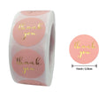 Thank You Stickers Labels Seals Thank You for Supporting My Small Business Stickers Roll Round Kraft Pink Black Labels For Shop