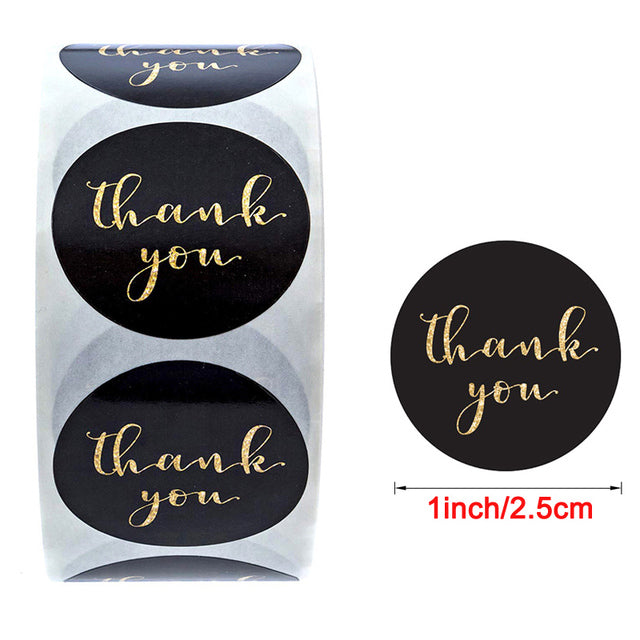 Thank You Stickers Labels Seals Thank You for Supporting My Small Business Stickers Roll Round Kraft Pink Black Labels For Shop