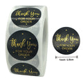 Thank You Stickers Labels Seals Thank You for Supporting My Small Business Stickers Roll Round Kraft Pink Black Labels For Shop