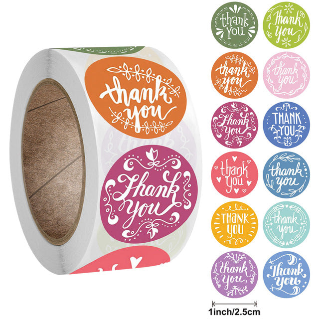 Thank You Stickers Labels Seals Thank You for Supporting My Small Business Stickers Roll Round Kraft Pink Black Labels For Shop