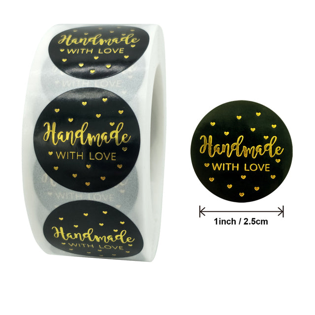 Thank You Stickers Labels Seals Thank You for Supporting My Small Business Stickers Roll Round Kraft Pink Black Labels For Shop