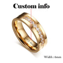 Bling Cubic Zirconia Wedding Band Rings Free Engraving Record Name Date Love Info Stainless Steel Custom Jewelry
