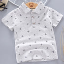 2021 Summer Baby Boys Polo Shirts Short Sleeve Anchor Lapel Clothes for Girls Odell Cotton Breathable Kids Tops Outwear 12M-5Y