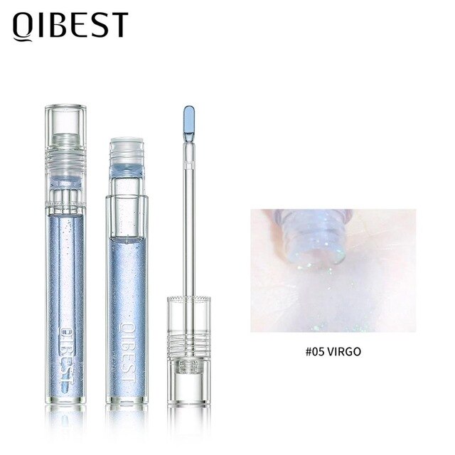 QIBEST Moisturizing Lip Gloss Base Lipstick Makeup Water Lip Tint Glitter Lip Plumper Shimmer Mint Flavor Transparent Lip Gloss