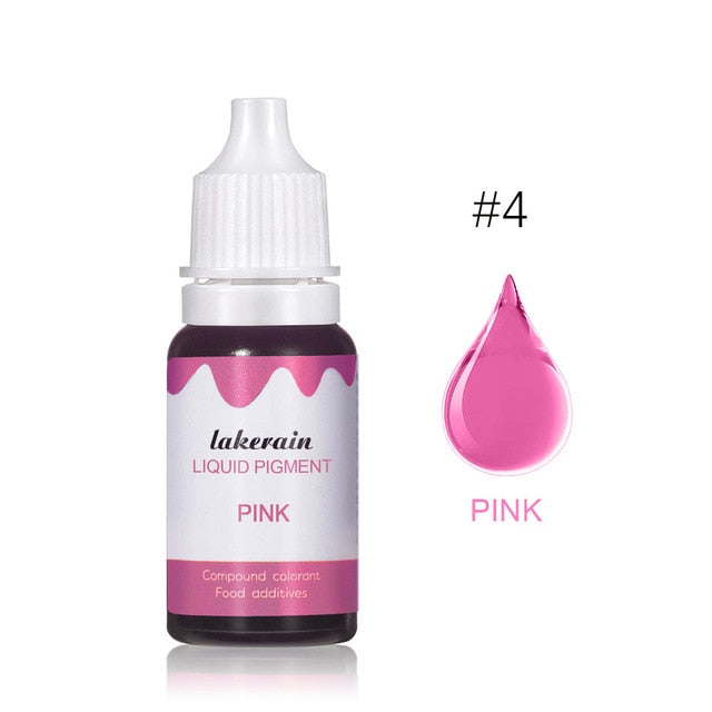 New 10ml Liquid Pigment for Lip Gloss Color Pigment Dyeing Colorant Water Oil Double Use Lipglos Diy Slime Candy Bake Ice Cream