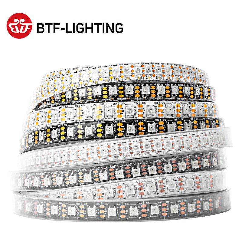 WS2812B RGB Led Strip Light 1m 2m 4m 5m Addressable Individually WS2812 30 60 74 96 100 144 LEDs Magic Color Black White PCB 5V