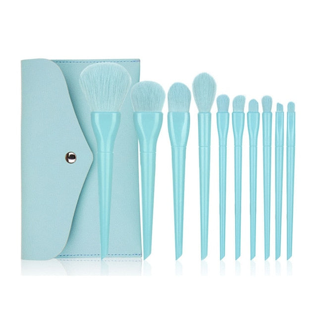 10 pcs Candy Color Makeup Brushes Set With Bag 2020 New Powder Foundation Eyebrow Eyeshadow Blush Make Up Tools Kit