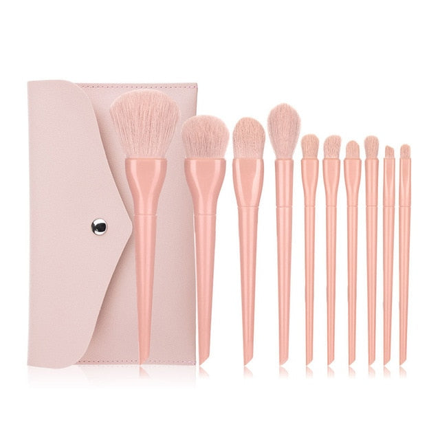 10 pcs Candy Color Makeup Brushes Set With Bag 2020 New Powder Foundation Eyebrow Eyeshadow Blush Make Up Tools Kit