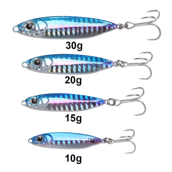 10/15/20/30g  jig Shone Hard Bait Fishing Feather Metal jigger Lure Accessories Colorful Crankbait Minnow Sinking Spinning Baits