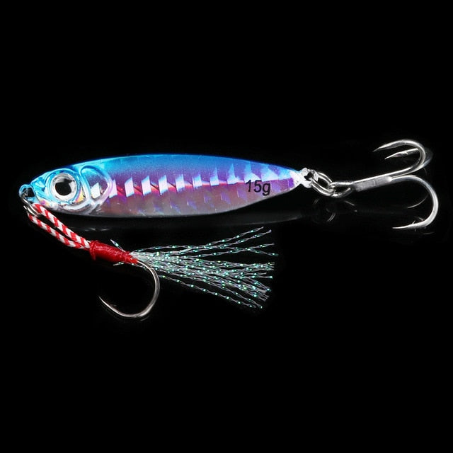 10/15/20/30g  jig Shone Hard Bait Fishing Feather Metal jigger Lure Accessories Colorful Crankbait Minnow Sinking Spinning Baits