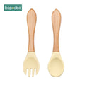 2pc Baby Silicone Spoon Feeding Set Kid Dishes Toddlers Infant Feeding Accessories Spoon Silicone Tableware Children's Goods