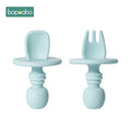 2pc Baby Silicone Spoon Feeding Set Kid Dishes Toddlers Infant Feeding Accessories Spoon Silicone Tableware Children's Goods