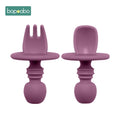2pc Baby Silicone Spoon Feeding Set Kid Dishes Toddlers Infant Feeding Accessories Spoon Silicone Tableware Children's Goods