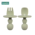 2pc Baby Silicone Spoon Feeding Set Kid Dishes Toddlers Infant Feeding Accessories Spoon Silicone Tableware Children's Goods