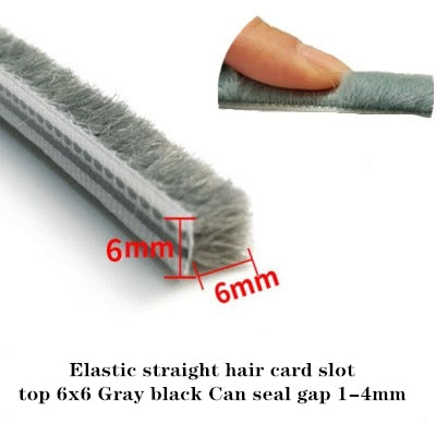 10M Door Window Sealing Strip Soundproof brush seal Weather Stripping burlete puerta mousse acoustique Window gap foam Filler