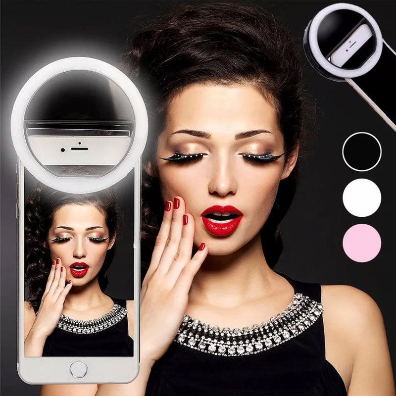 New Selfie Ring Mobile Phone Clip Lens Light Lamp Litwod Led Bulbs Emergency Dry Battery For Photo Camera Well Smartphone Beauty