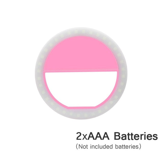 New Selfie Ring Mobile Phone Clip Lens Light Lamp Litwod Led Bulbs Emergency Dry Battery For Photo Camera Well Smartphone Beauty