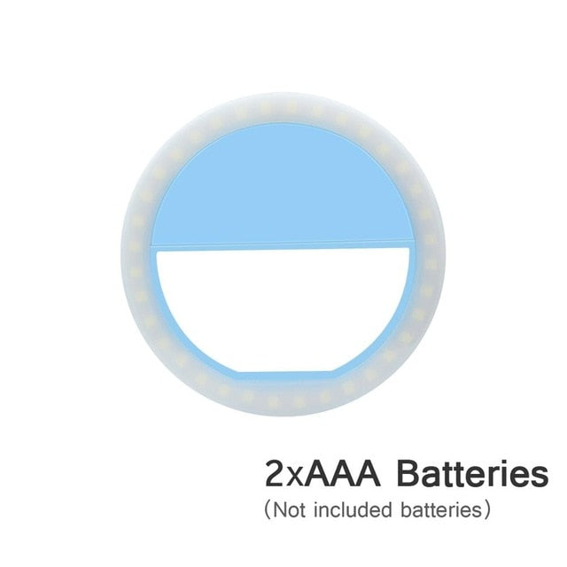 New Selfie Ring Mobile Phone Clip Lens Light Lamp Litwod Led Bulbs Emergency Dry Battery For Photo Camera Well Smartphone Beauty