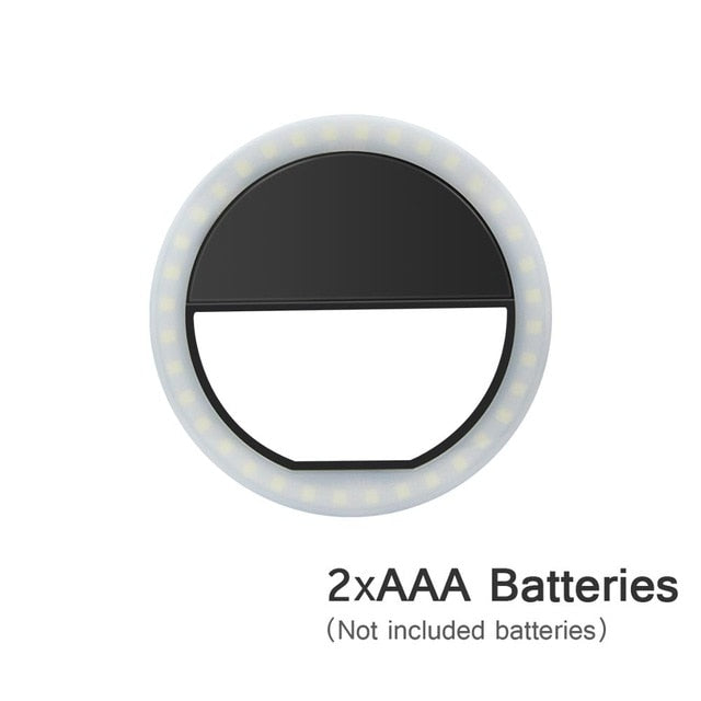 New Selfie Ring Mobile Phone Clip Lens Light Lamp Litwod Led Bulbs Emergency Dry Battery For Photo Camera Well Smartphone Beauty