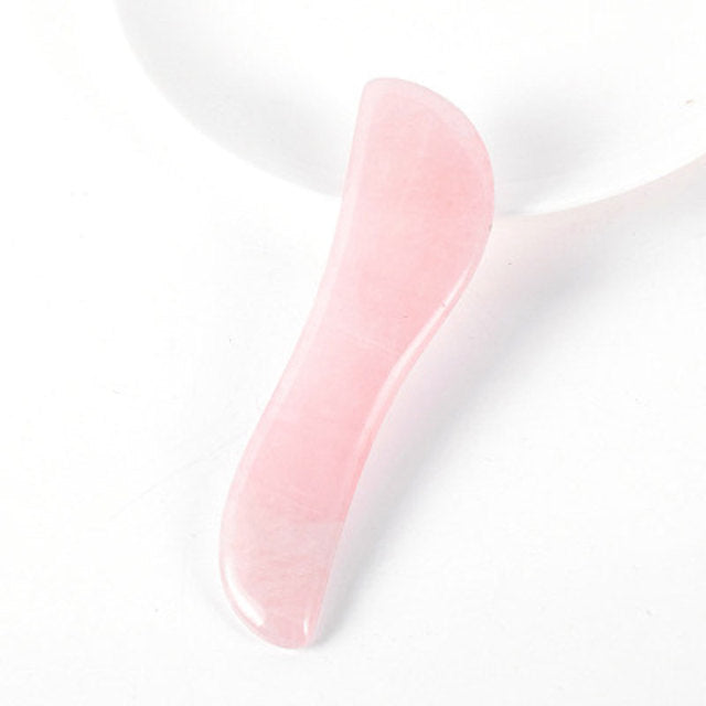 Rose Quartz Gouache Scraper Gua Sha Massage For Face Natural Gouache Stone GuaSha Massage Tools Body Facial Jade Massager Set