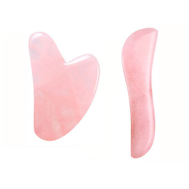 Rose Quartz Gouache Scraper Gua Sha Massage For Face Natural Gouache Stone GuaSha Massage Tools Body Facial Jade Massager Set