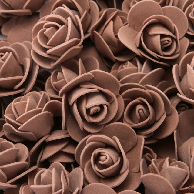 50/100/200 Pieces Teddy Bear of Roses 3cm Foam Wedding Decorative Christmas Decor for Home Diy Gifts Box Artificial Flowers