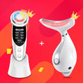 AmazeFan 7in1RF&EMS lifting Beauty LED Face Skin +3 Colors Led Facial Neck Massager  Photon Therapy Heating  Wrinkle Removal