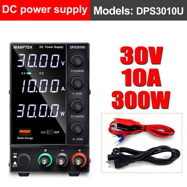 Wanptek Adjustable DC power supply 30V 10A LED Digital Lab Bench Power Source Stabilized Power Supply Voltage Regulator Switch