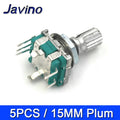 5PCS/LOT 20 Position 360 Degree Rotary Encoder EC11 w Push Button 5Pin Handle Long 15/20MM With A Built In Push Button Switch