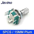 5PCS/LOT 20 Position 360 Degree Rotary Encoder EC11 w Push Button 5Pin Handle Long 15/20MM With A Built In Push Button Switch