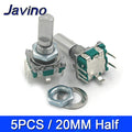 5PCS/LOT 20 Position 360 Degree Rotary Encoder EC11 w Push Button 5Pin Handle Long 15/20MM With A Built In Push Button Switch