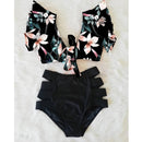 High Waist Bikini 2021 Ruffle Swimwear Women Print Sexy Swimsuit Push Up Bikinis Plus Size Bathing Suits Floral Beach Wear
