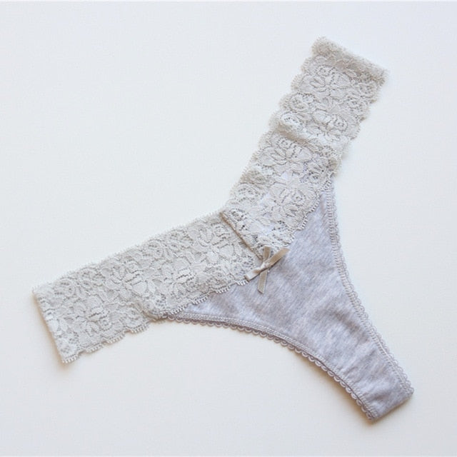 Voplidia Women's Panties Underwear Women Plus Size Sexy Lace Lingerie Panty Thongs G String Tanga T-back Seamless Female PM052