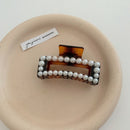 AOMU 2020 New Hyperbole Big Pearls Acrylic Hair Claw Clips Big Size Makeup Hair Styling Barrettes for Women Hair Accessories