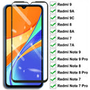 9D Tempered Glass For Xiaomi Redmi 9 9A 9C 8 8A 7 7A Screen Protector Glass Redmi 10X Note 8 8T 7 9S 9 Pro Max Protective Glass
