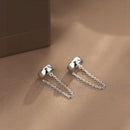 XIYANIKE 925 Sterling Silver French Non-pierced Chain Ear Clip Female Simple Unique Cold Wind Earrings Cool Handmade Couple Gift