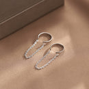 XIYANIKE 925 Sterling Silver French Non-pierced Chain Ear Clip Female Simple Unique Cold Wind Earrings Cool Handmade Couple Gift