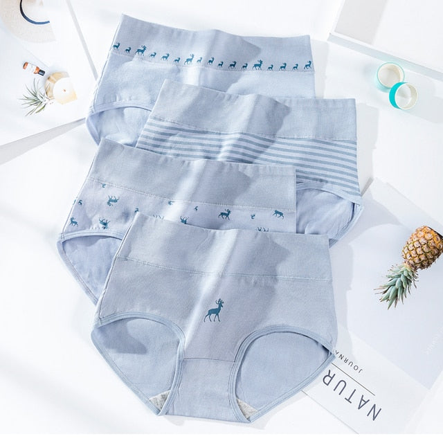 LANGSHA Plus Size M-5XL Panties Women Cotton High Waist Slimming Underwear Girls Seamless Briefs Sexy Female Breathable Lingerie