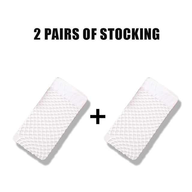 OJBK Fishnet Transparent Stockings Over Knee Black White Sexy Suspender Tube Silk Thigh High Cute Lovely Erotic Gothic Stocking