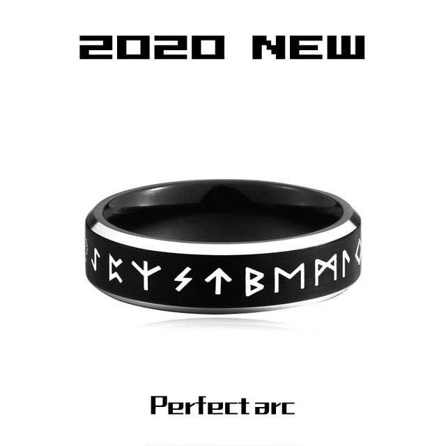 Beier Stainless steel Odin Norse Viking Amulet Rune MEN Ring fashion  words Retro Jewelry  LR-R133