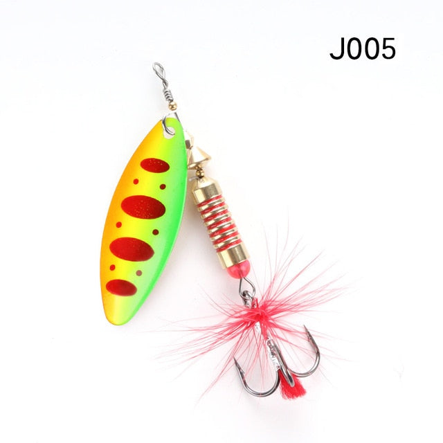 W.P.E Brand Spinner Lure 1pcs 6.5g/10g/13.5g 22 color with Treble Hook Metal Spoon Lure Hard Fishing Lure Fishing Tackle Bait