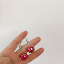 AOMU 2020 New Japan Korean Cherry Fruit Shaped Drop Earrings For Women Sweet Girls Cute Brincos Line Pendientes Jewelry Gifts